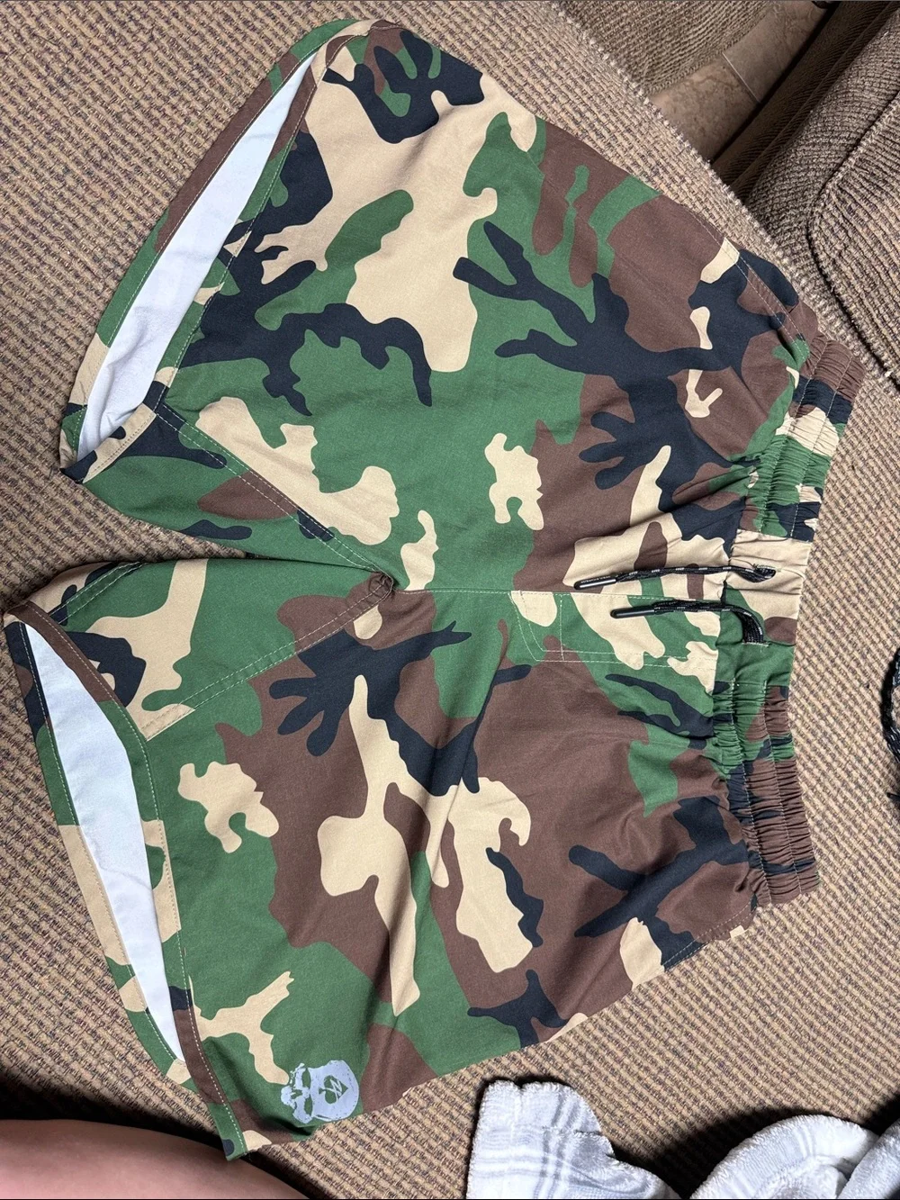 Men's Athletic Camo Print Shorts - Green/Brown